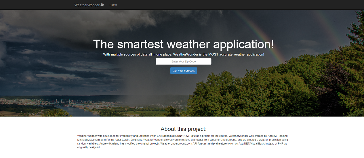 WeatherWonder in ASP.NET